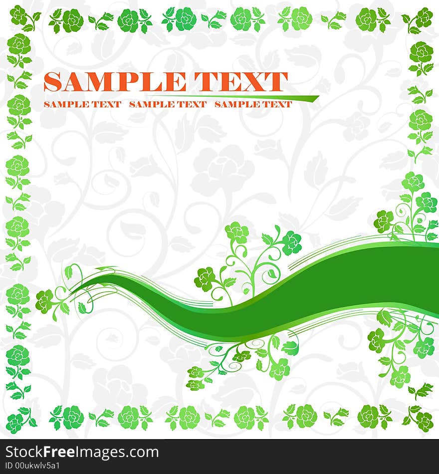 The green abstract floral banner