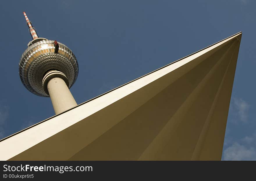 The tv tower in berlin at alexanderplatz