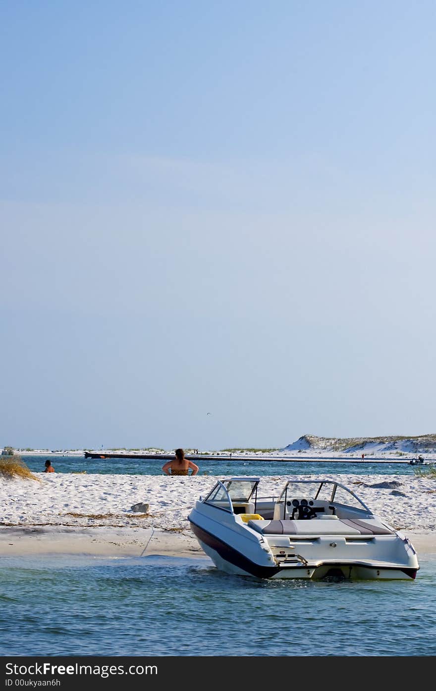 Speed Boat Pulled Onto Shore