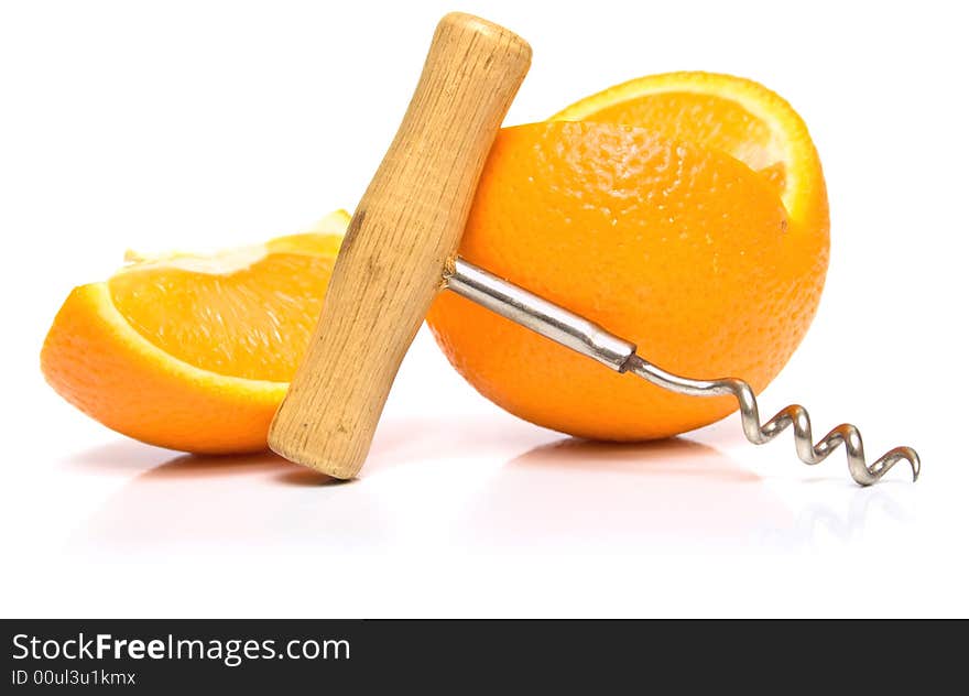 Orange and steel corkscrew