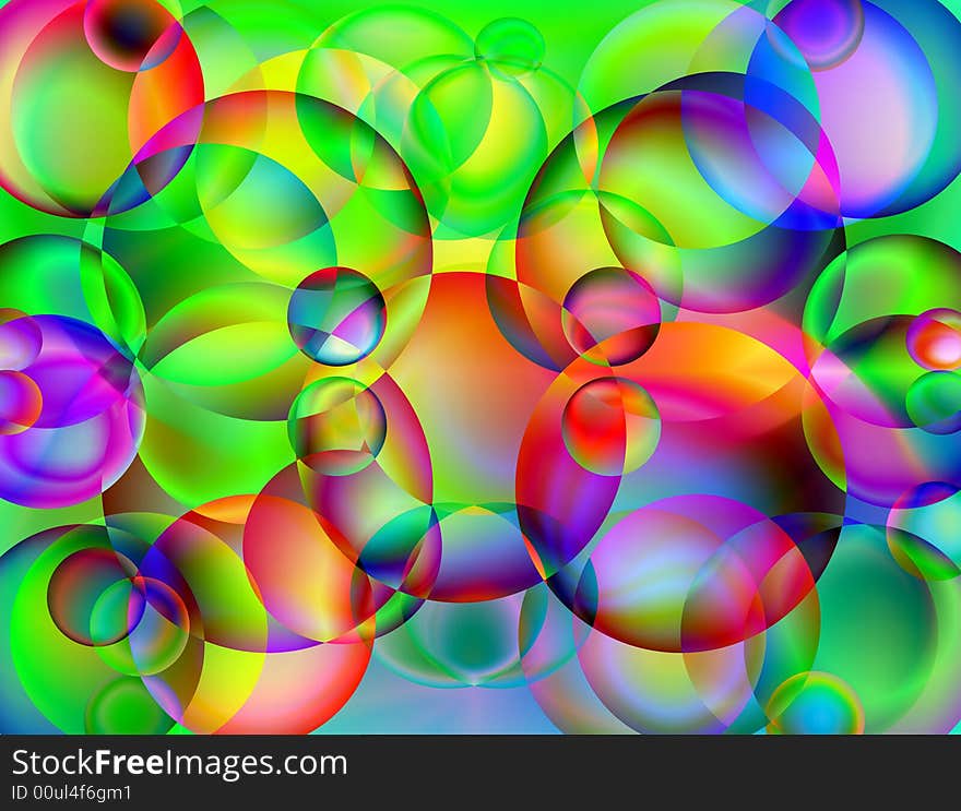 Abstract picture from color balls on a green background. Abstract picture from color balls on a green background