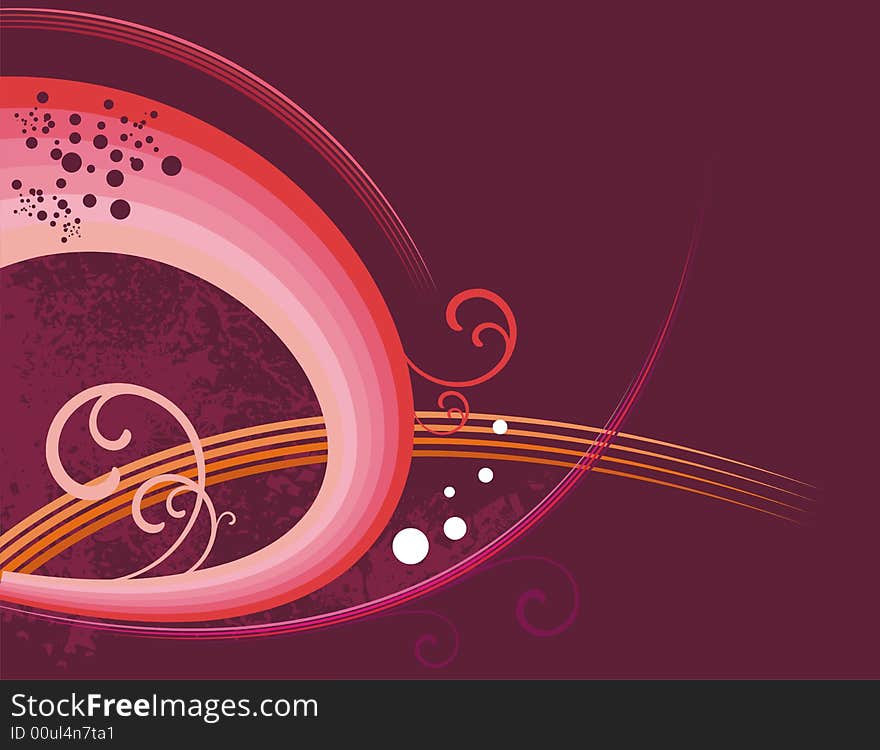 Abstract design with waves and ornamental details in red colors, vector illustration series. Abstract design with waves and ornamental details in red colors, vector illustration series.