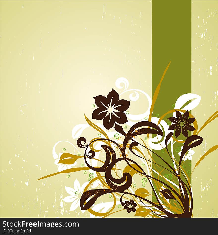 Illustration drawing of floral background