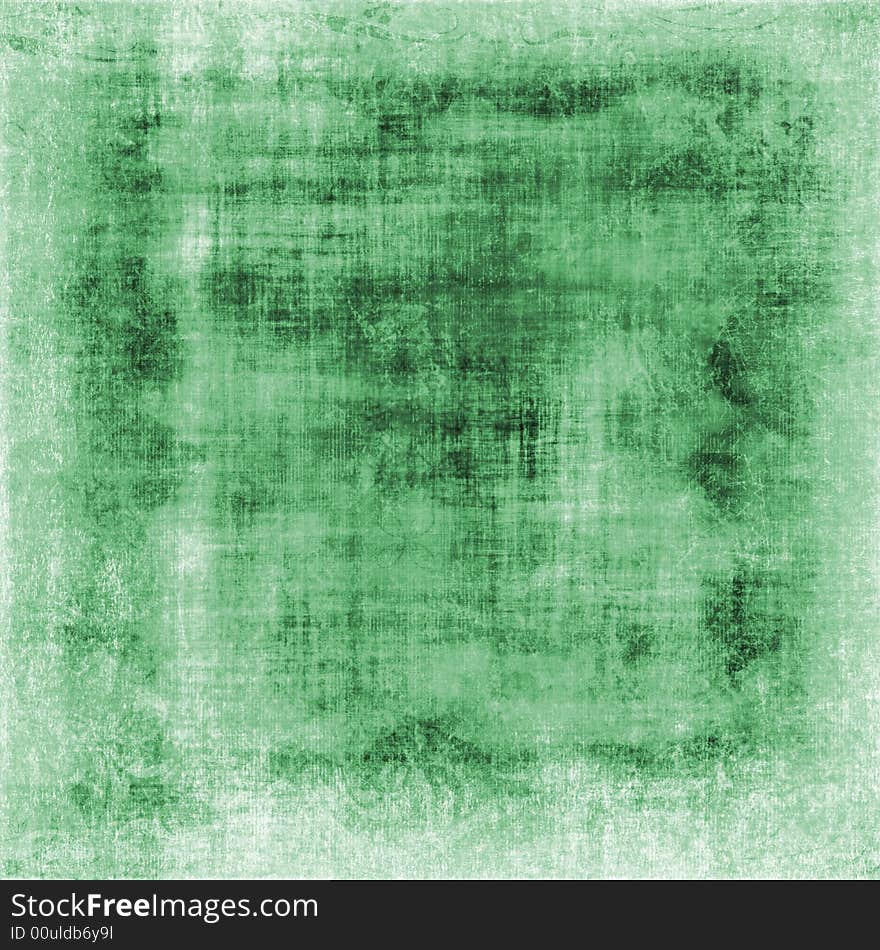 Grungy green canvas with space for text or picture