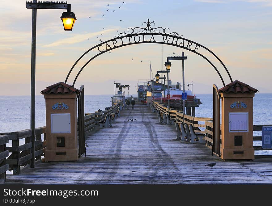 Capitola Wharf at dawn on a cold frosty morning