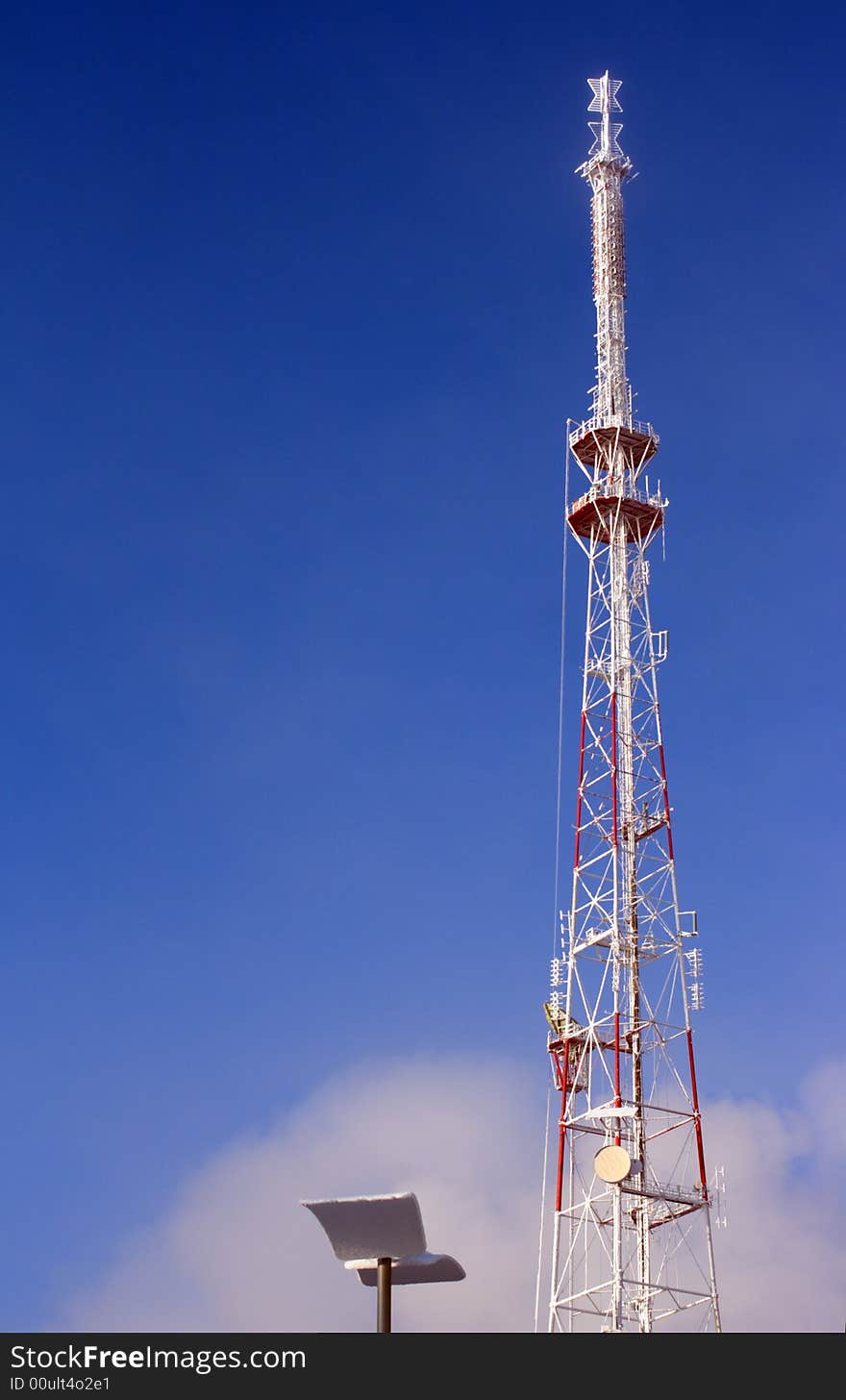 Big metallic tv radio tower