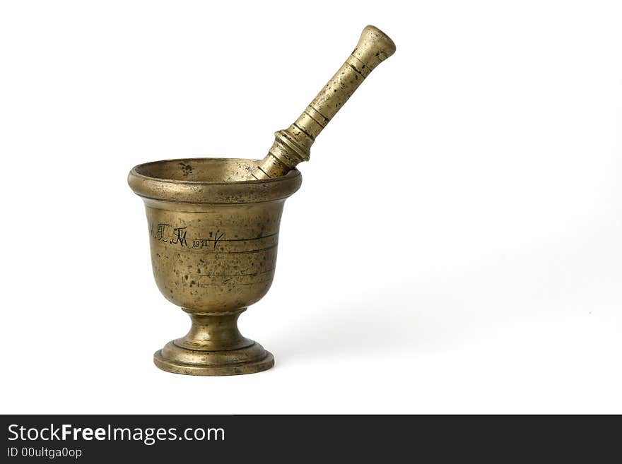 Bronze mortar with pestle