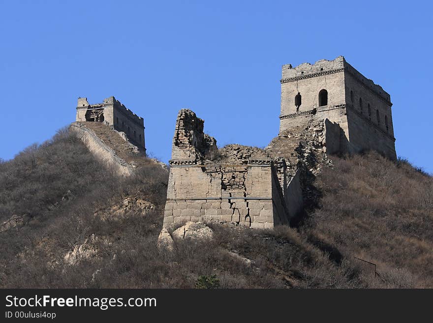 The badaling remnant greatwall in china. The badaling remnant greatwall in china