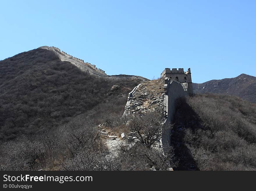 The badaling remnant greatwall in china. The badaling remnant greatwall in china