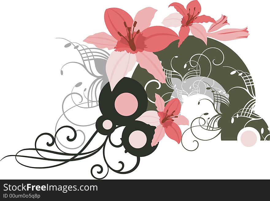 Exquisite floral ornamental design, vector illustration series. Exquisite floral ornamental design, vector illustration series.