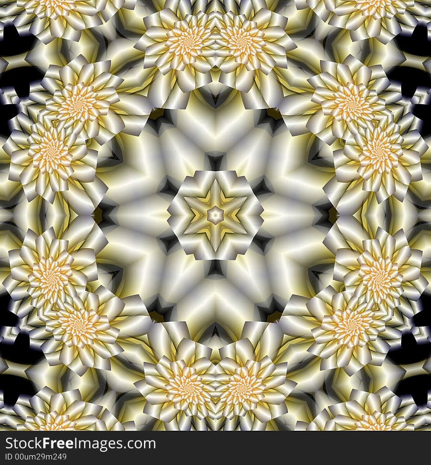 Abstract fractal image resembling bridal wallpaper