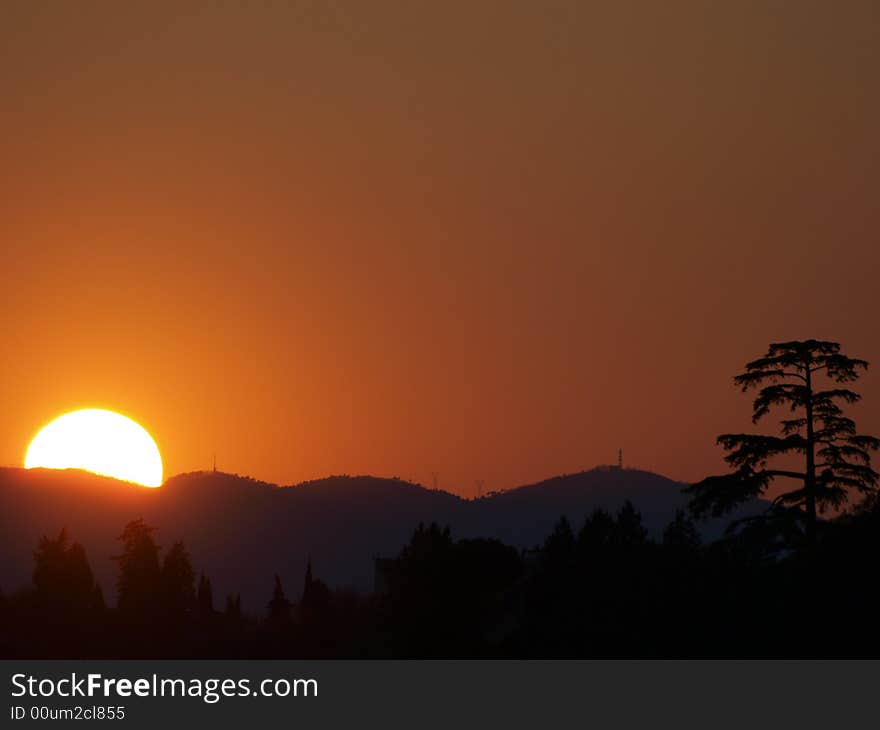 A beautiful sunset in Florence - Italy. A beautiful sunset in Florence - Italy