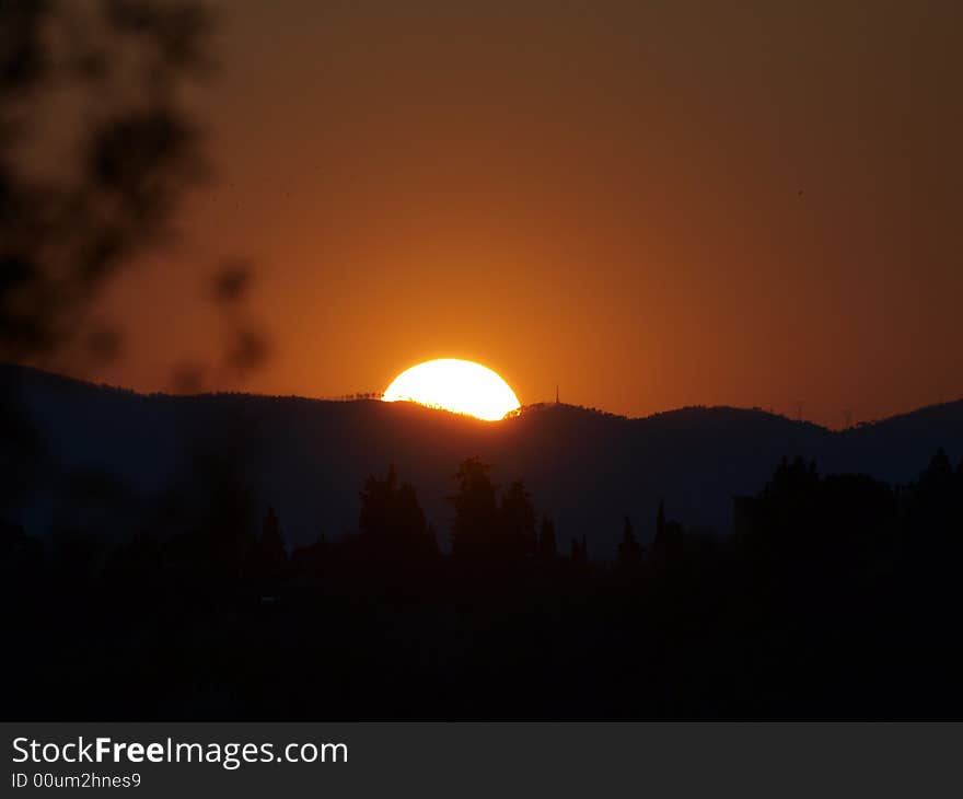 A beautiful sunset in Florence - Italy. A beautiful sunset in Florence - Italy