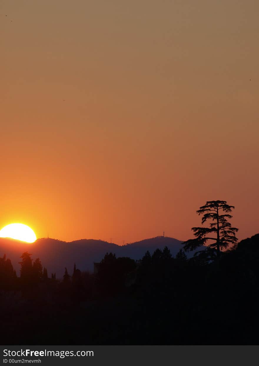 A beautiful sunset in Florence - Italy. A beautiful sunset in Florence - Italy