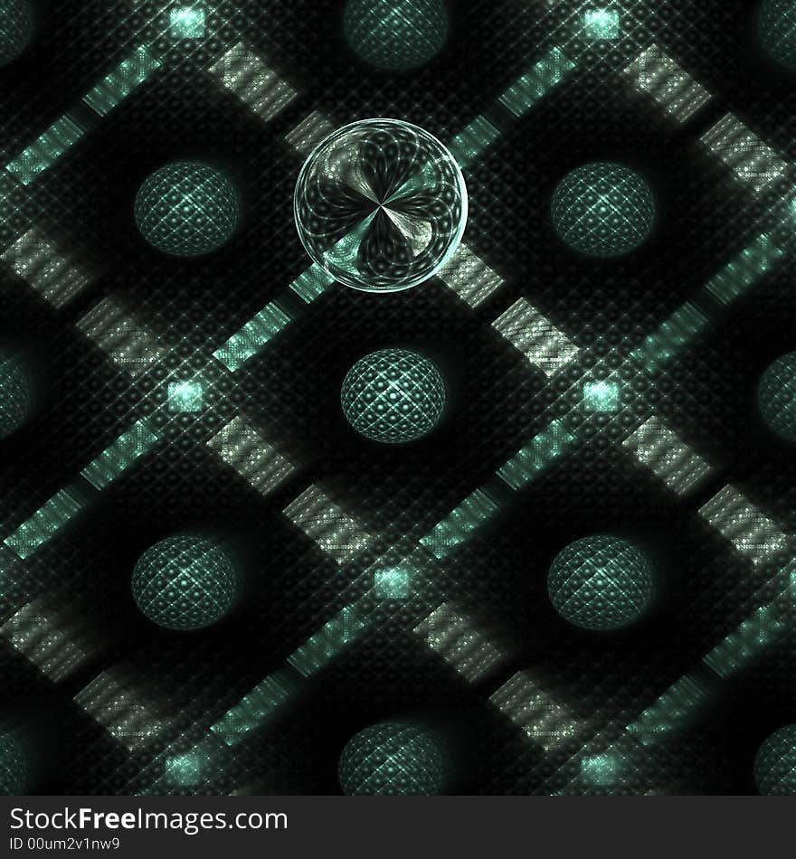 Abstract fractal image resembling an industrial grid