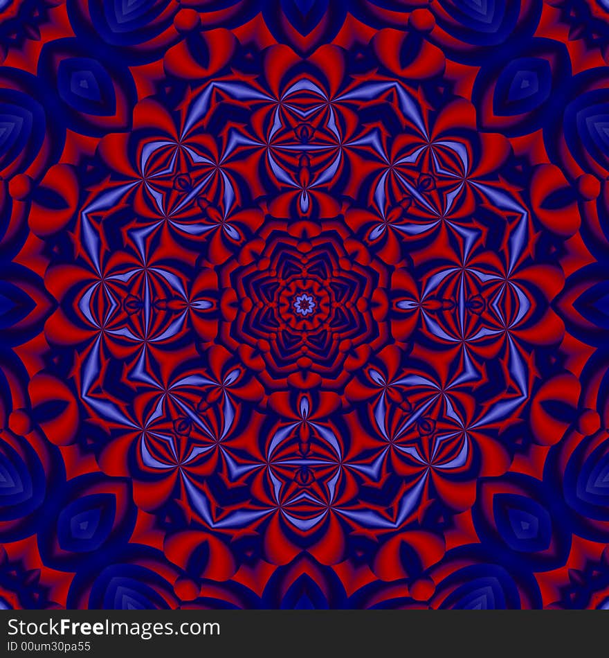 Abstract fractal image resembling rosette wallpaper