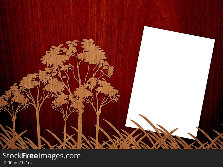 Pleasent Wood On Wood Background with Page - 4