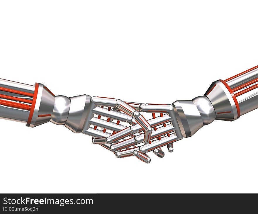 Isolated illustration of cybogs hand shake. Isolated illustration of cybogs hand shake