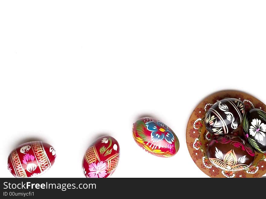 Easter eggs isolated on white