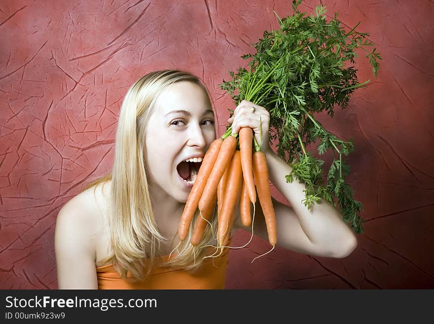 Female with carrots