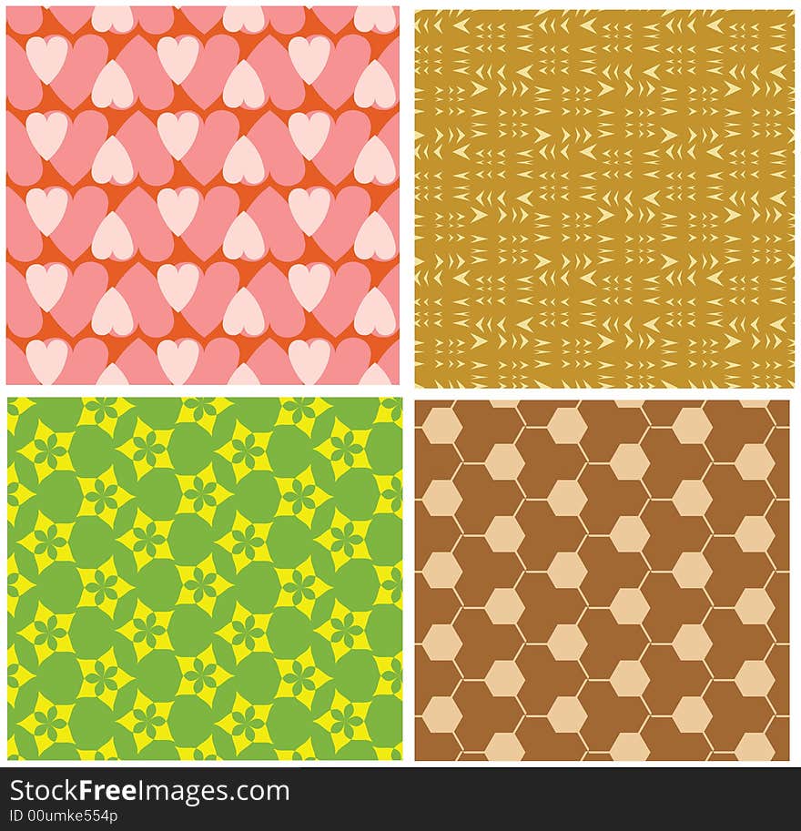 Four different seamless pattern