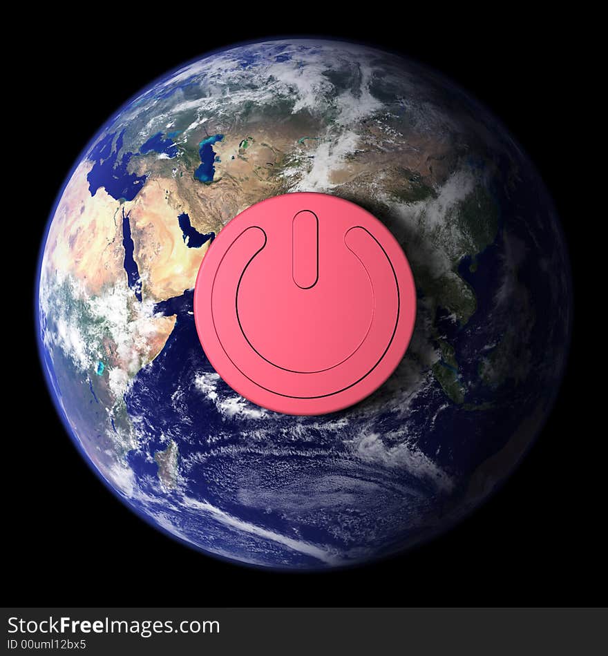 Earth With On/off Button