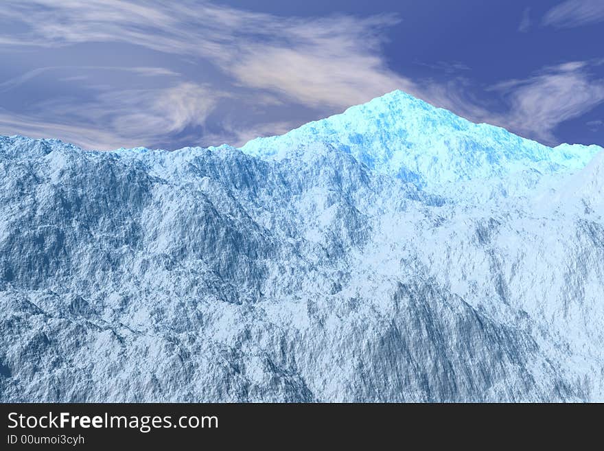 Icy mountain top