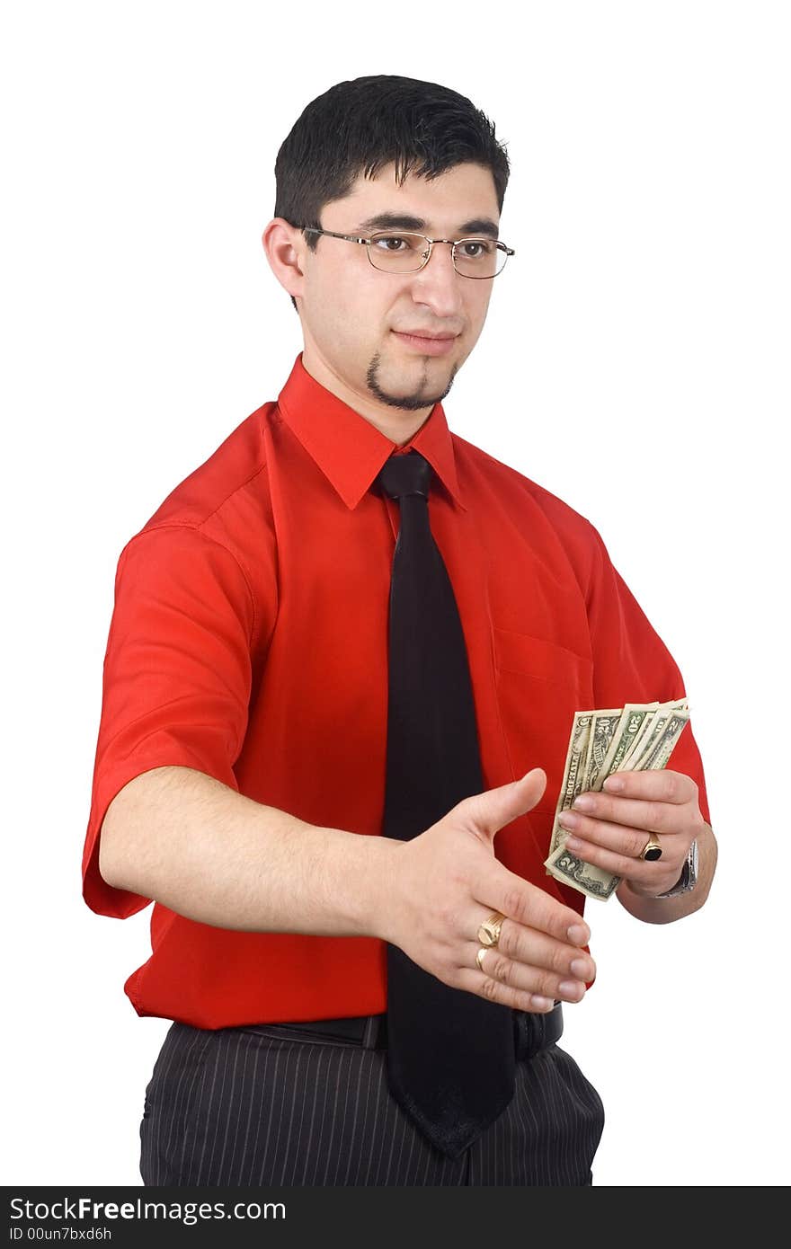 Businessman  offering to shake the hand