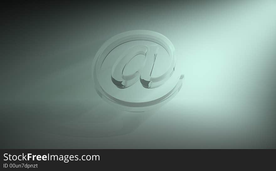 Render of internet glass symbol in green light