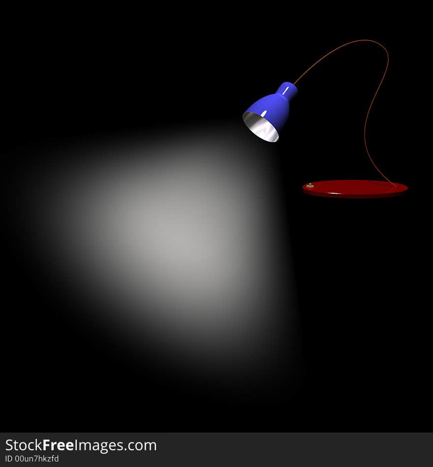 Render of color lamp and white light