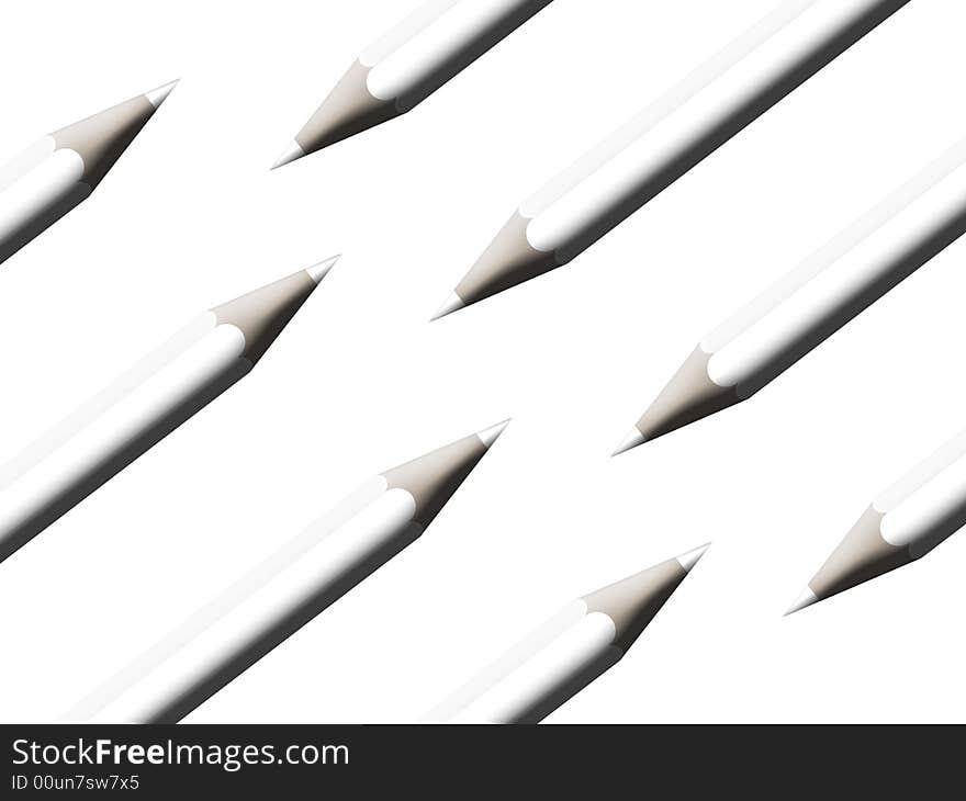 White pencils on a white background