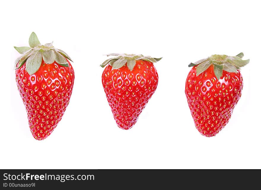 Strawberries isolated on white background. Strawberries isolated on white background