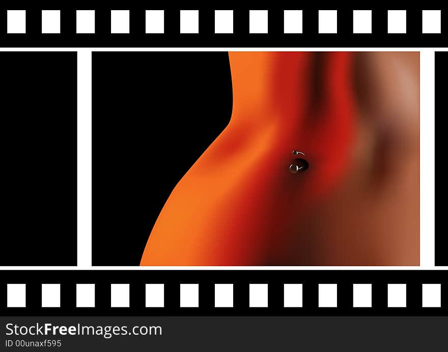 Beautiful girls stomach,  mesh illustration,  AI file included. Beautiful girls stomach,  mesh illustration,  AI file included