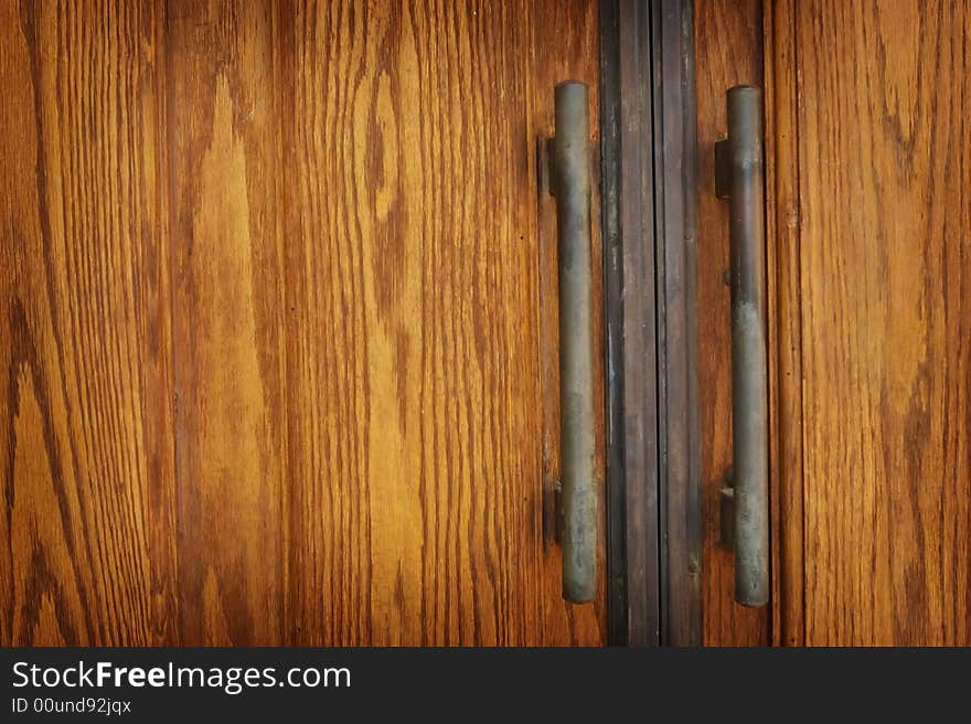 An image of church doors before a wedding