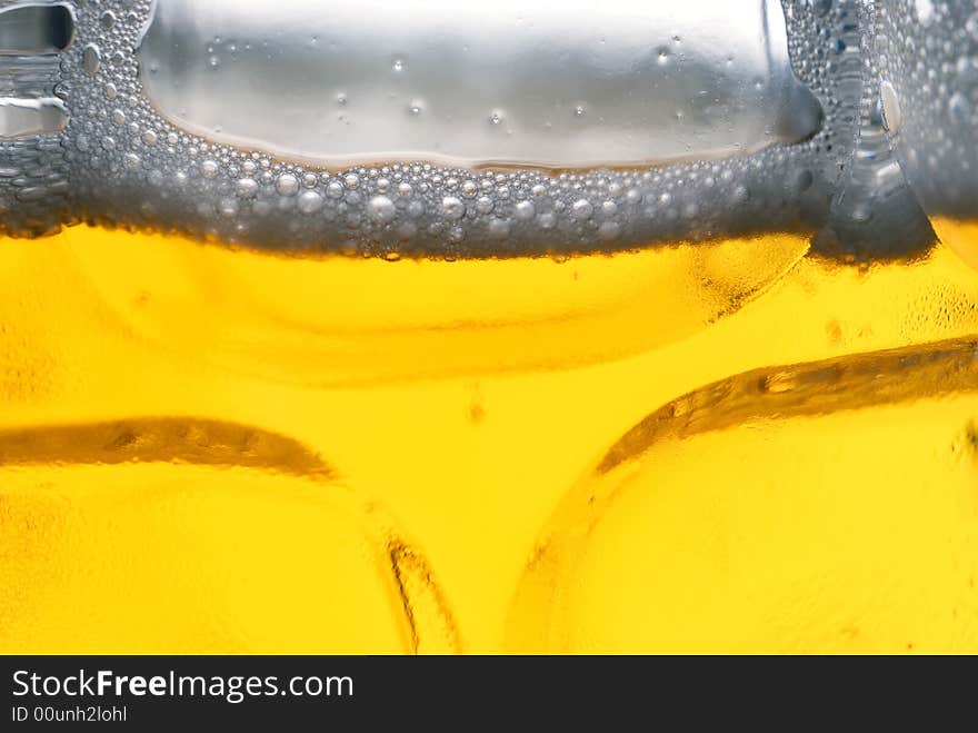 Closeup of beer in a beer mug. Closeup of beer in a beer mug