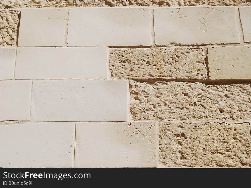 Brick stone wall in Lecce, Apulia, Italy. Brick stone wall in Lecce, Apulia, Italy