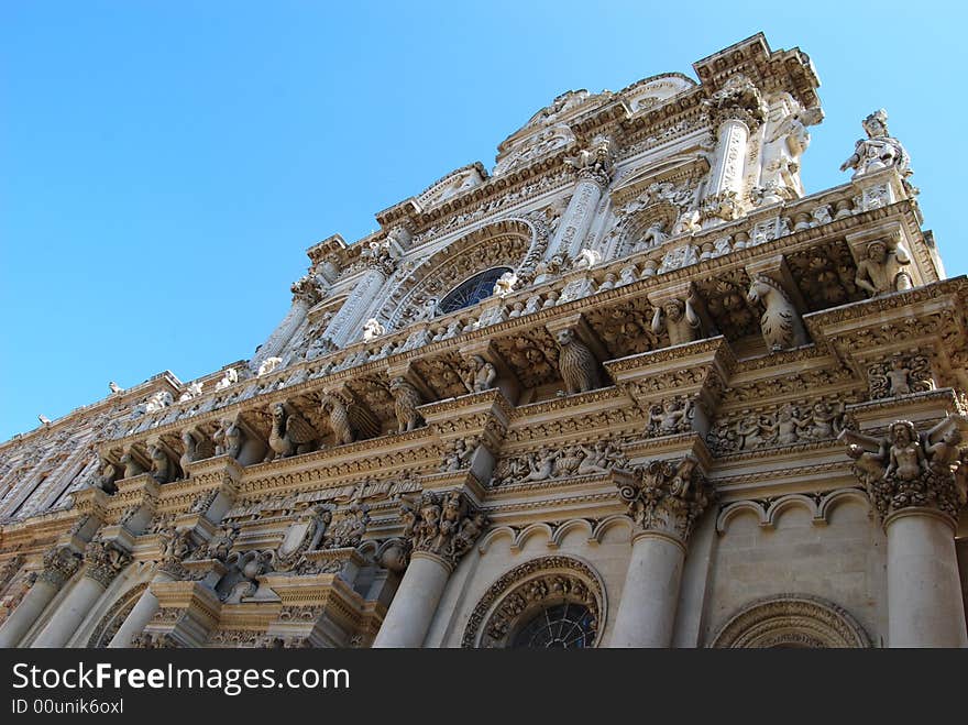 Front details of cathedral in Lecce. Front details of cathedral in Lecce