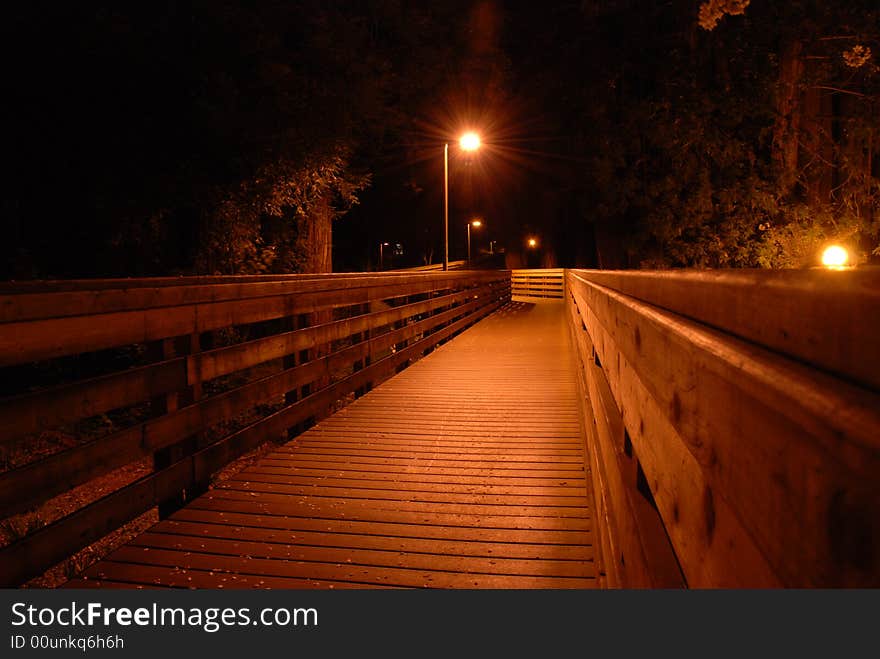 Night shots of a bridge