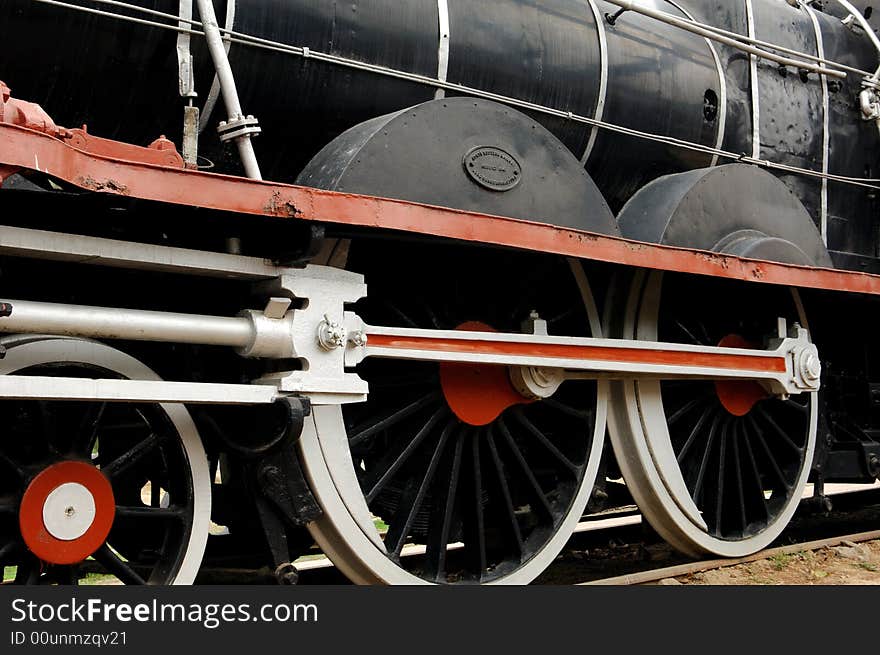 India : one of the oldest running locomotive in the world; this is a steam powered machine; a railway machine. India : one of the oldest running locomotive in the world; this is a steam powered machine; a railway machine