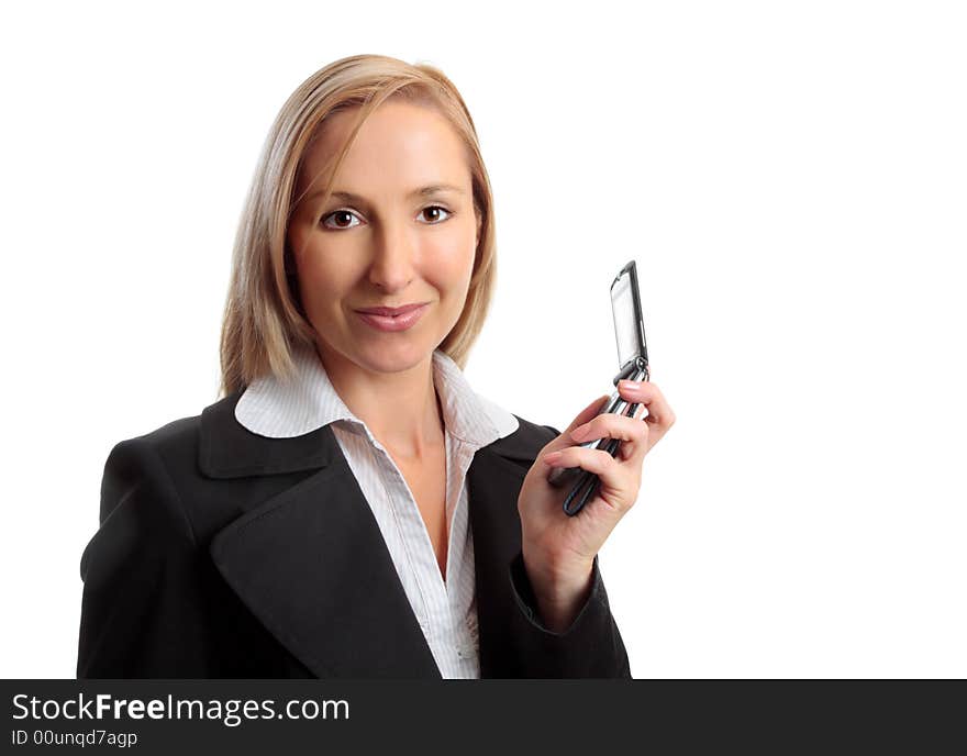 Working woman with mobile phone