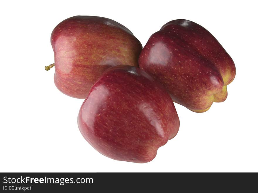 Some  apples, isolated on white without shadow. Some  apples, isolated on white without shadow.