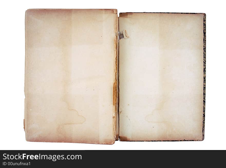 Old Book Open On Both Blank Pages.