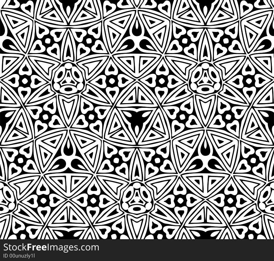 Abstract seamless black-and-white pattern - graphic illustration. Abstract seamless black-and-white pattern - graphic illustration