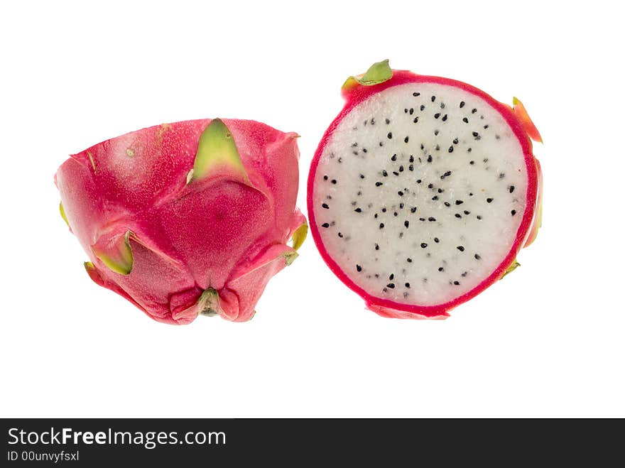 Pitaya (dragon fruit) isolated on a white background