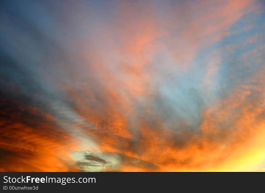 Abstract photo of a sunset taken in Spain