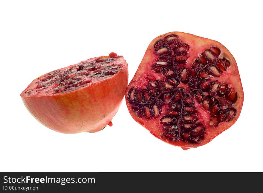 Fresh pomegranate isolated on a white background (Punica granatum). Fresh pomegranate isolated on a white background (Punica granatum)