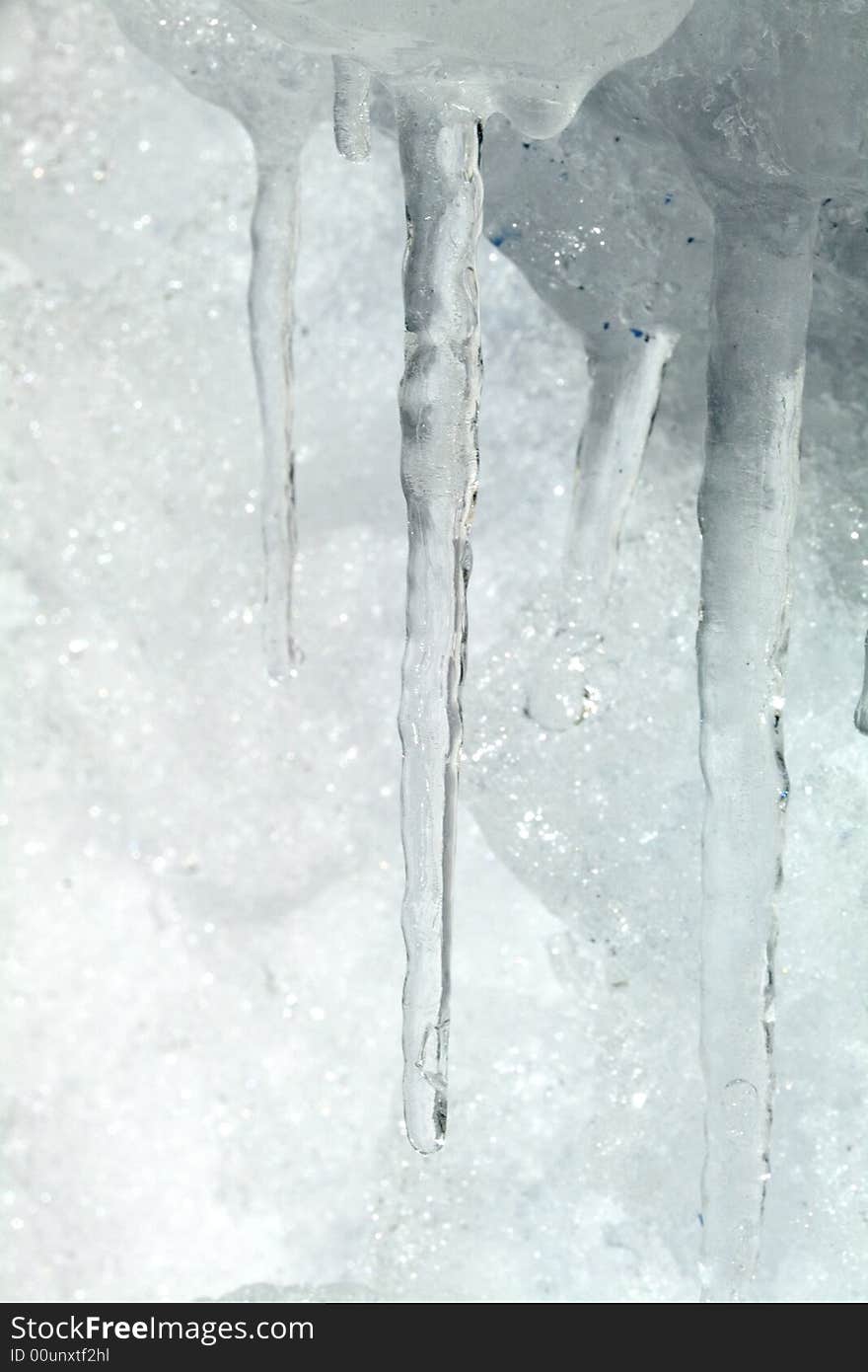 Macro shot of an icicle. Macro shot of an icicle