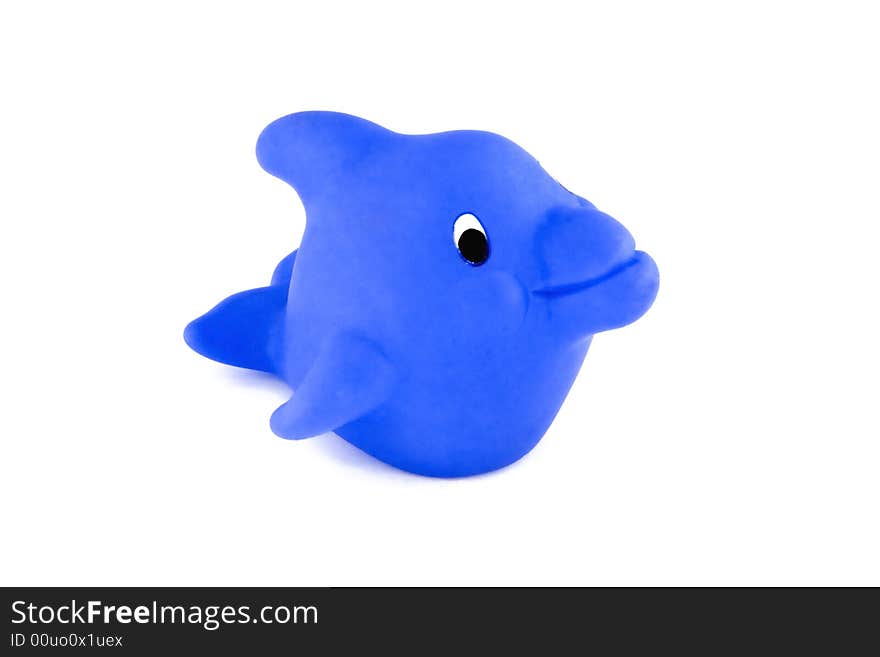 Rubber blue dolphin for in the bathtub