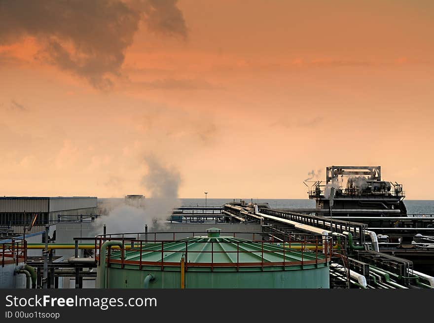 Shoot of pollution coming from a factory. Shoot of pollution coming from a factory