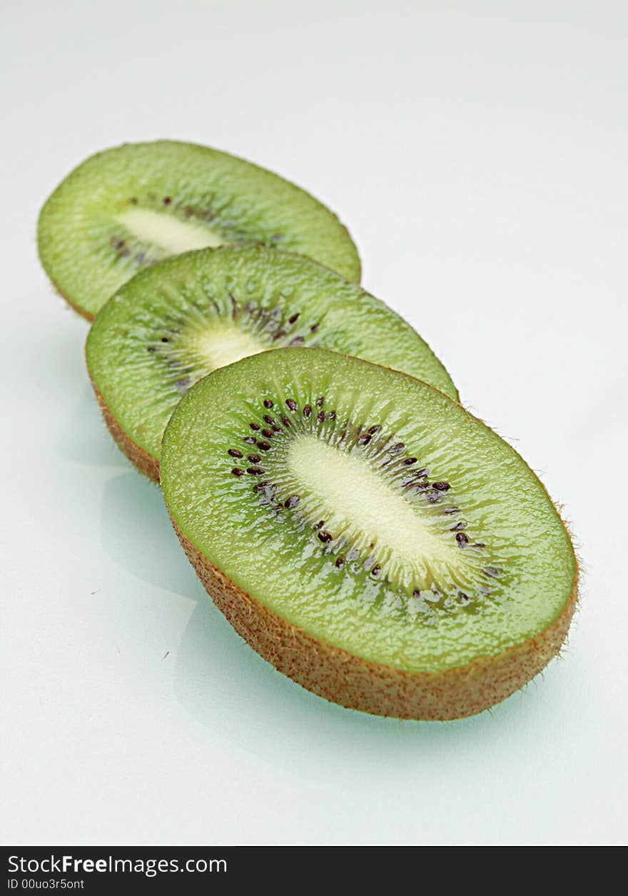 Kiwi on a glass table